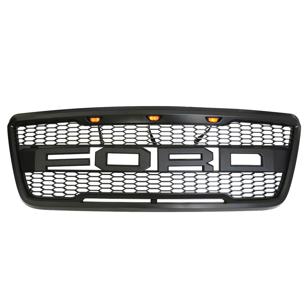 Black ABS Grille For 2009-2014 Ford F150 Grill LED Light