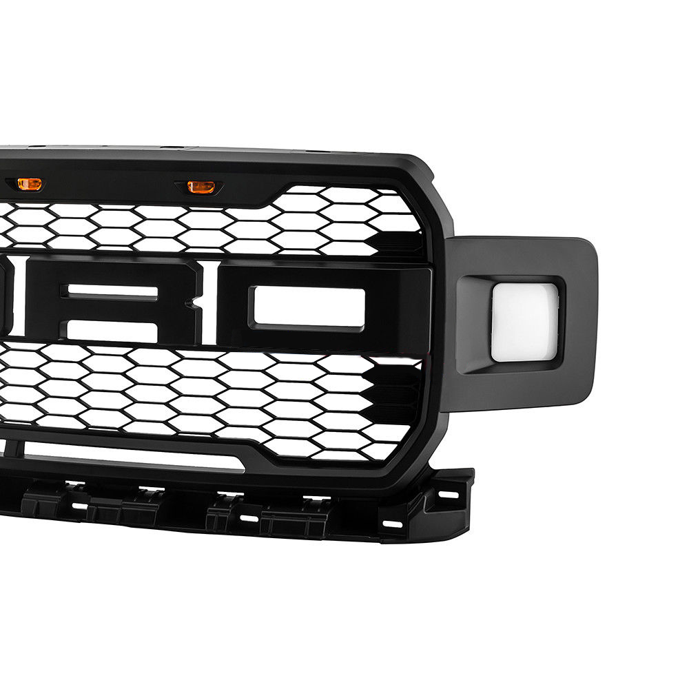 Black ABS Grille For 2018-2019 Ford F150 Grill LED Light